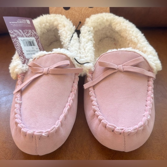 Muk Luks Shoes - Muk Luks Jaylah Slippers Dusty Rose Faux Fur Size 10 NWT